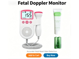 Doppler Fetal Portátil Para Casa Com Gel Incluído | Monitor De Batimentos Cardíacos Do Bebê 3.0mhz Para Grávidas