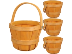 Cesta de Piquenique Pequena 4 Peças para Lanches e Armazenamento Prático, com Alça, Ideal Uso CHABERLU
