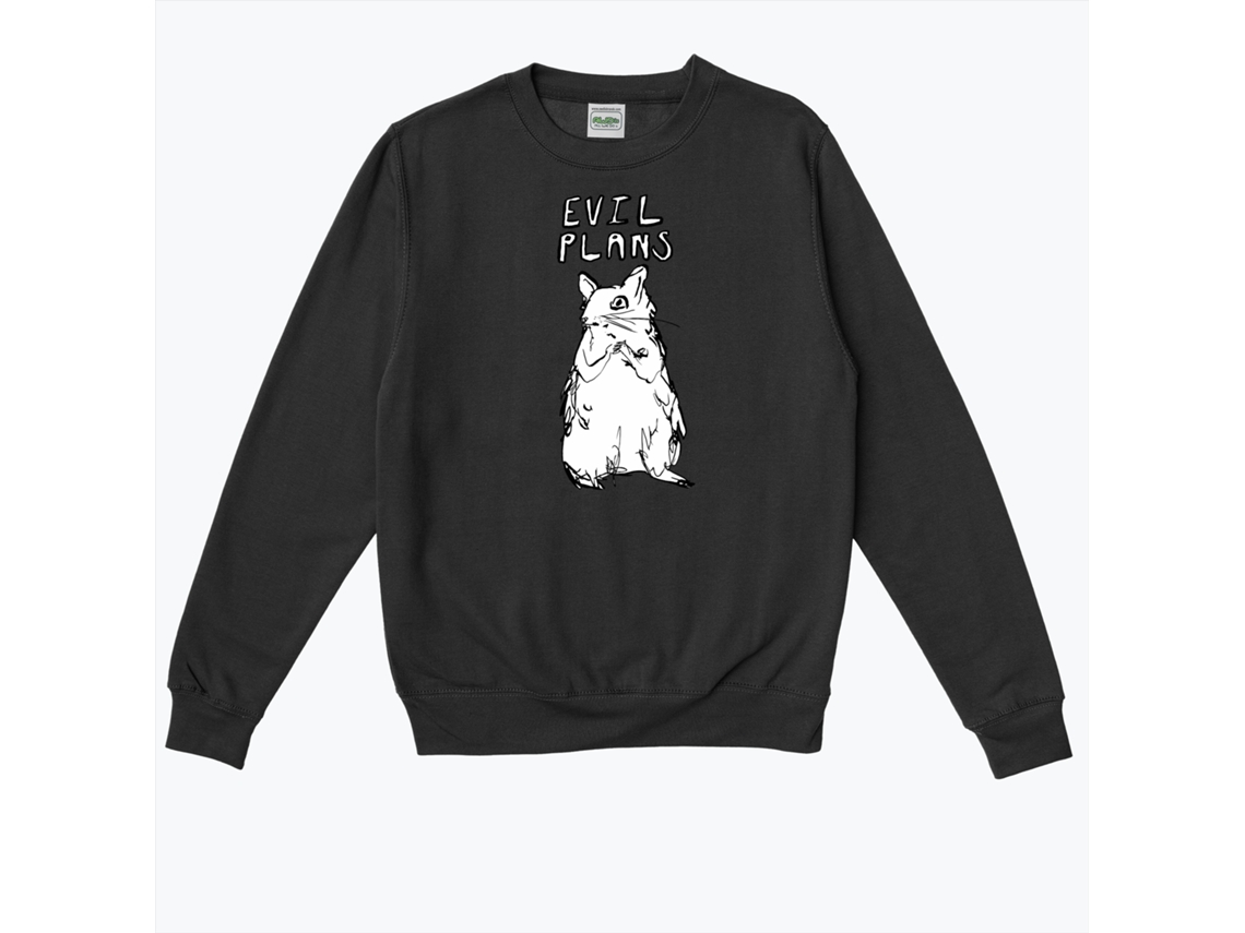 Unisex Evil Plans Black Sweatshirt-s