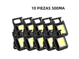 Mini Lanterna Portátil Cob, Lanterna de Chaveiro, 4 Leds Edc, Lanterna de Emergência À Prova D'água MDUG (10 Unidades, 500mah)