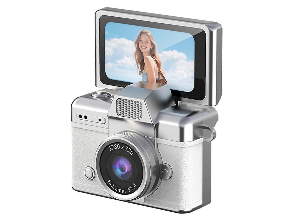 Mini Câmara Digital Retrô Com Ecrã Articulado De 1,47 Polegadas E Cartão De 32 Gb