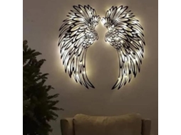Decoração de Parede, Asas de Anjo Metálicas, Led, 46x20, 8 Cm, Luz Quente BRILVIBERA