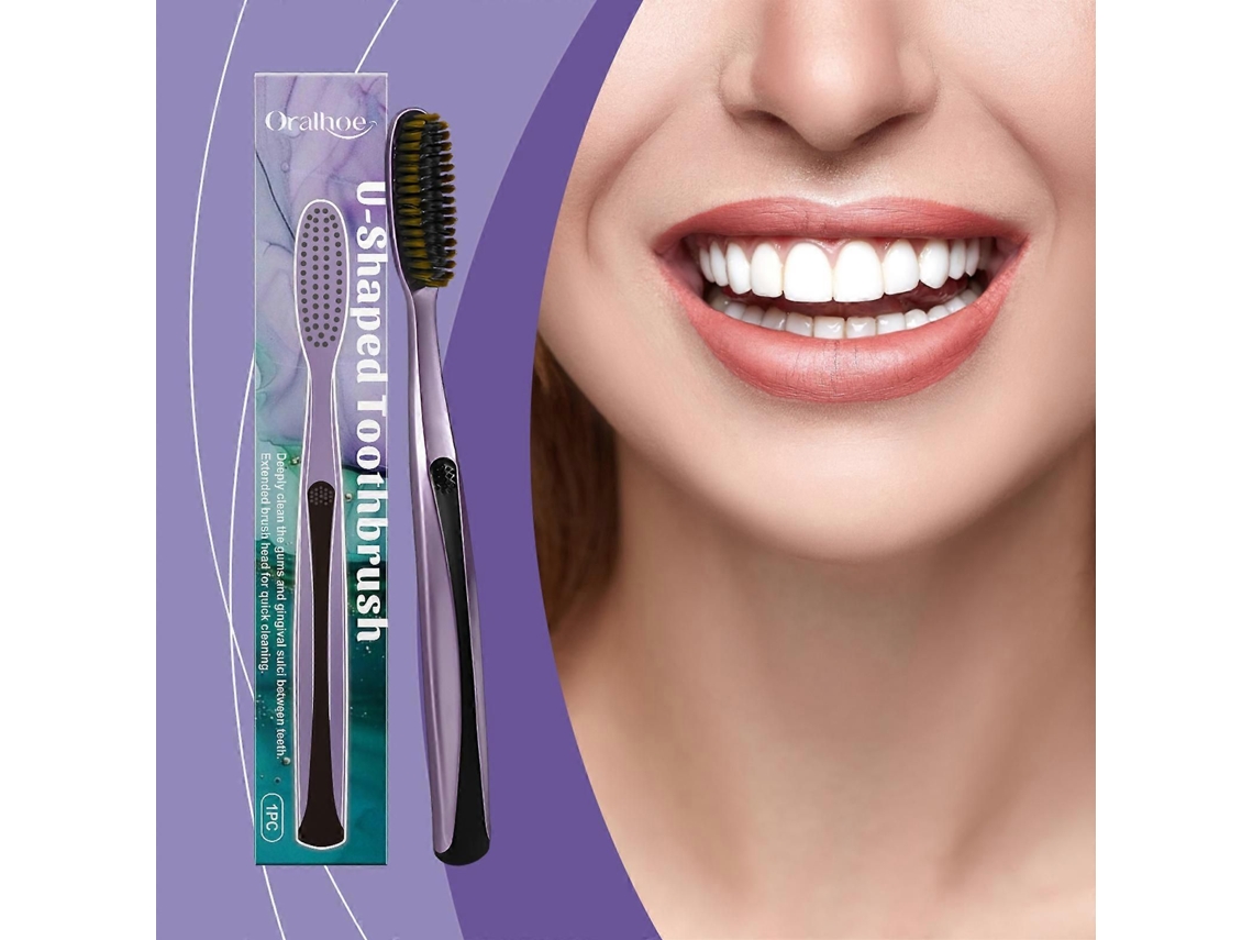 A Escova De Dentes Oralhoe, Com Formato Em U E Ponta Longa, Limpa Os Dentes Suavemente, Mantém A Higiene, Protege As Gengivas E Os Dentes E Propo