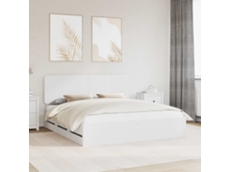 Vidaxl Estrutura da Cama Branco 200 X 200 Cm Madeira de Engenharia