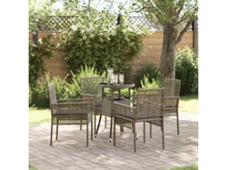 Vidaxl Conjunto De Jantar Para Jardim 5 Unid. Cinzeto Vime Pe