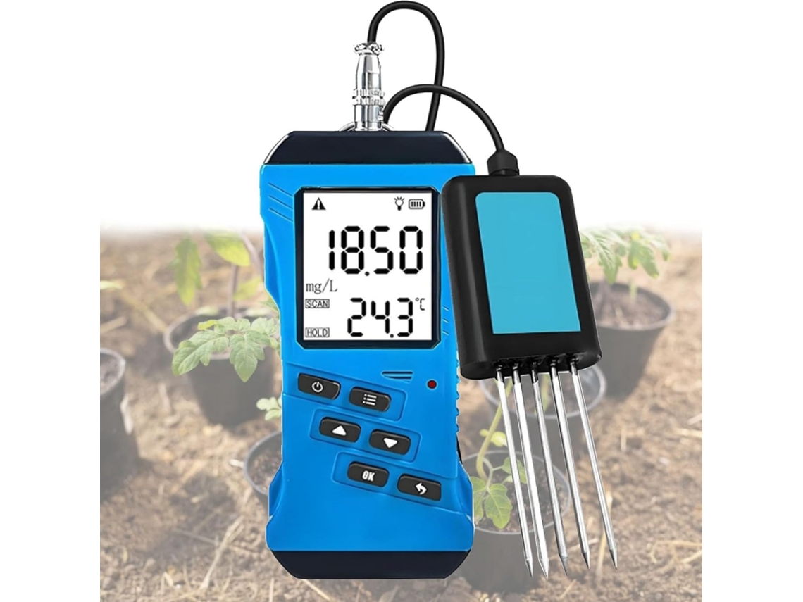 Analisador De Solo Para Jardim, Medidor Ph 5em 1-mede Nitrogênio, Fósforo, Potássio, Temperatura E Umidade