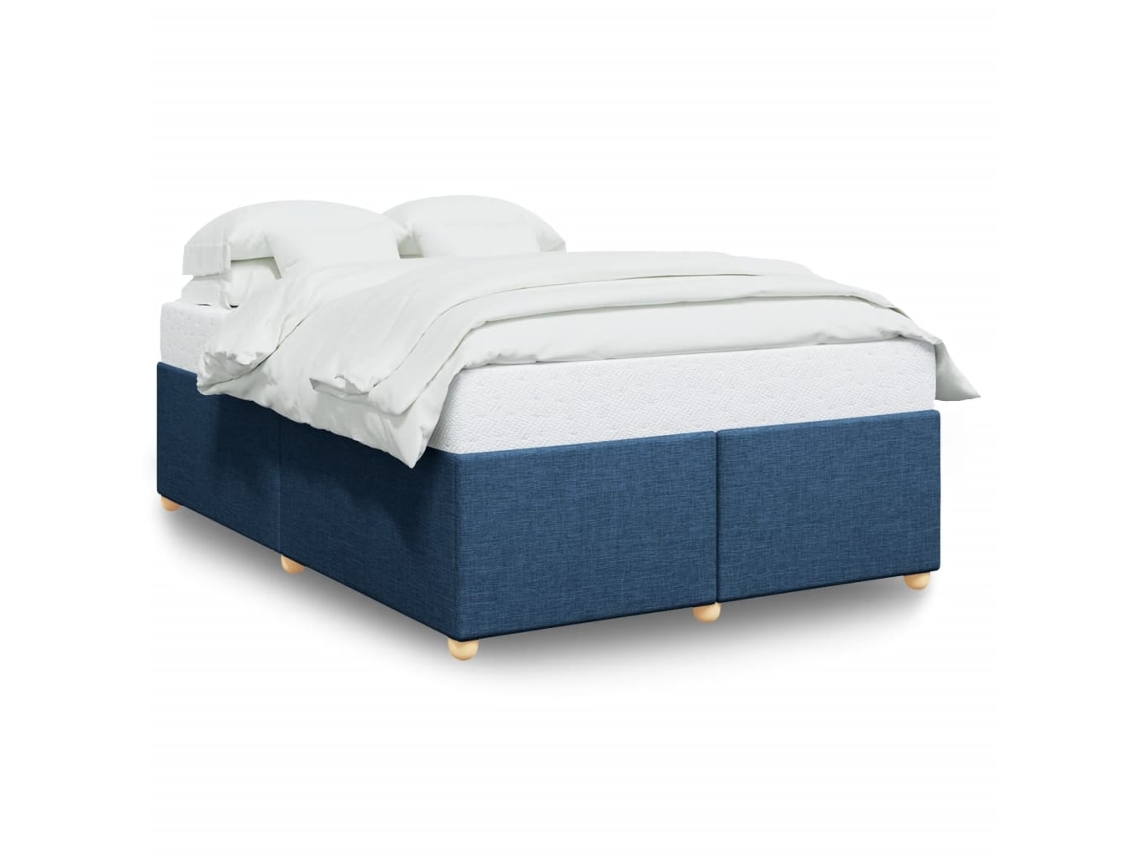 Bed Frame, Bed Frames Vidaxl Azul Tecido (140 X 190 Cm)