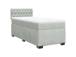 Cama com Molas/colchão 90x190 Cm Veludo Cinza claro MAISON EXCLUSIVE