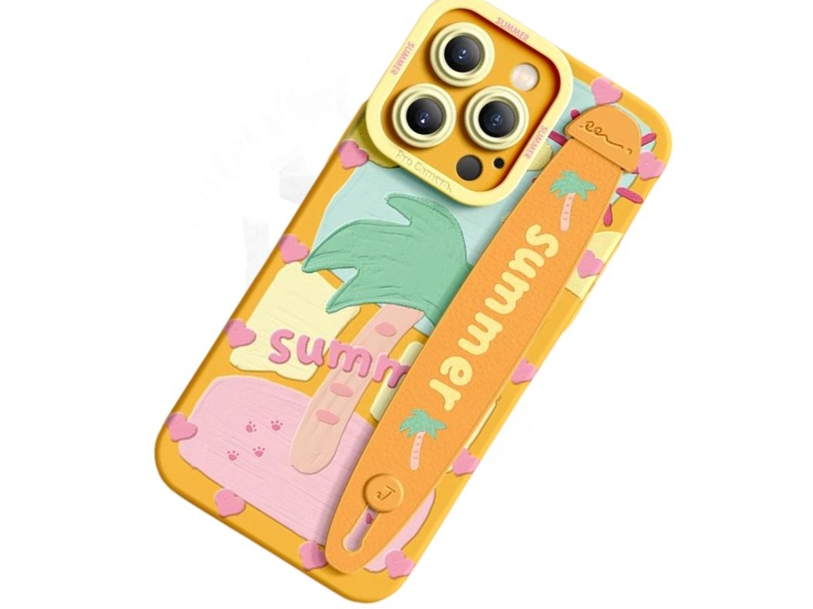 Capa Happy Summer para iPhone 14 pro max VEANXIN Laranja