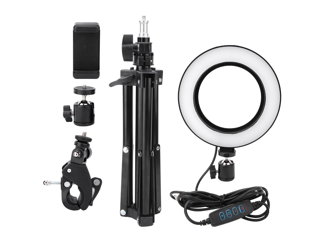 Luz Led Anular Usb De 6 Pulgadas Ajustable Para Fotografía, Selfie, Transmisión En Vivo Y Estudio