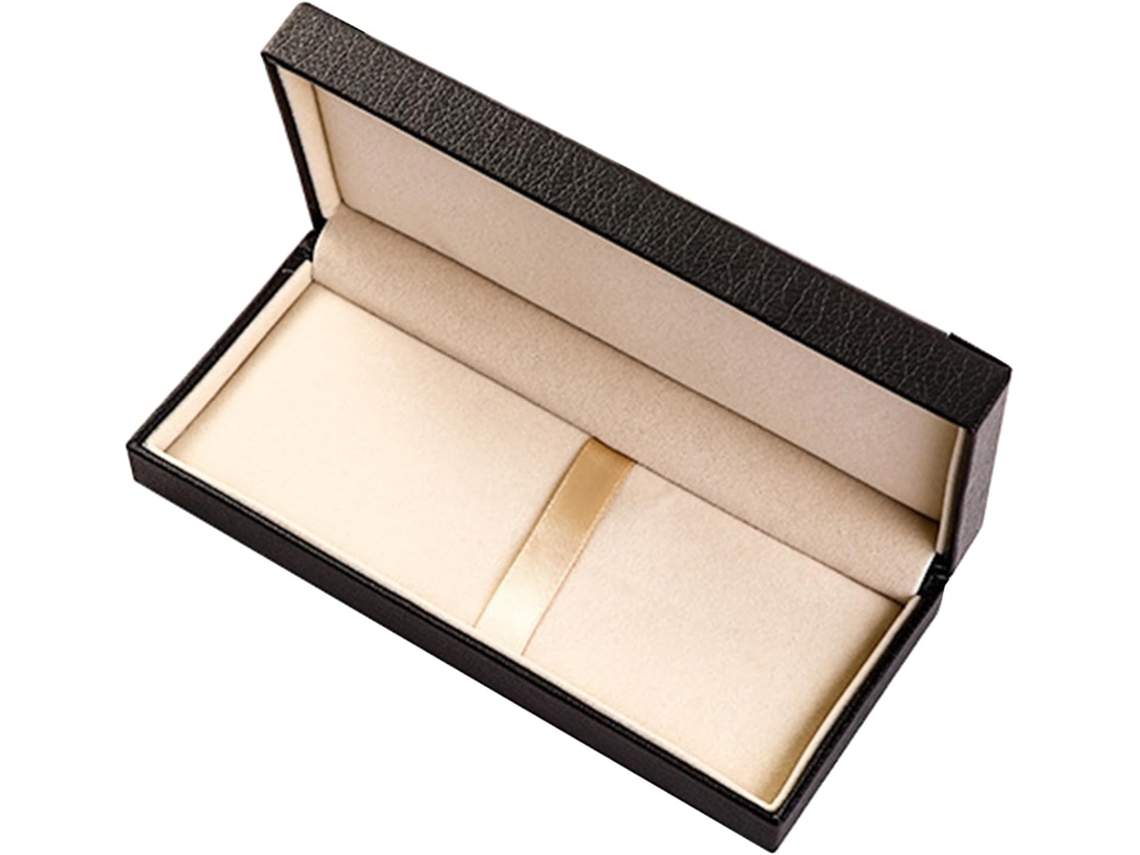 Estojo para Canetas em Couro Preto Healeved com Tampa Articulada, Porta canetas Compacto, Caixa Prática Uso Pr