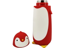 Caneca Térmica Infantil Pinguim, Caneca De Viagem Para Café, Copo Térmico De Aço Inoxidável Para Bebidas Quentes E Frias (vermelha)