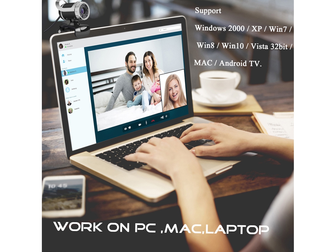Câmera Web LAXISCREED Usb 2.0 Prata
