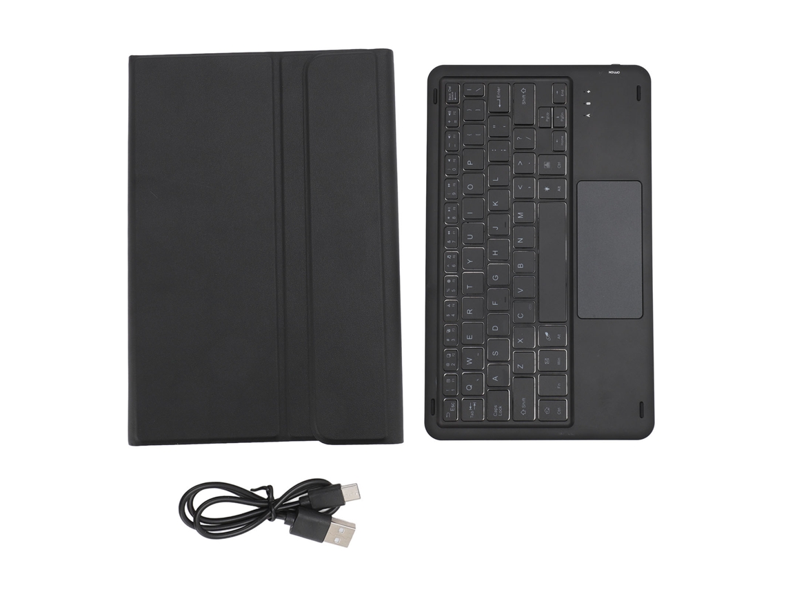 Raum-capa Portátil Com Teclado Bluetooth Sem Fio, Atril E Iluminação Colorida Para Xiaomi Mi Pad 5 5 Pro 11 Polegadas Preto