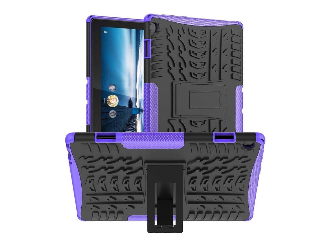 Capa Protetora Para Tablet Lenovo Tab M10 X605 / X505 Com Textura De Pneu, Resistente A Impactos, Em Tpu + Pc, Com Suporte.