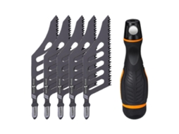 Conjunto De 5 Peças De Ferramentas De Corte Em Aço Com Serra Tico-tico Para Madeira, Com Cabo Feito De...