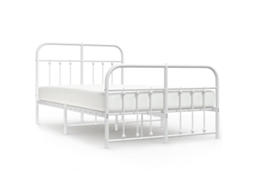 Estrutura de Cama com Cabeceira e Pés Metal Branco MAISON EXCLUSIVE 120x190 cm