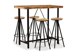Vidaxl Conjunto De Bar 5 Pcs Madeira Recuperada Maciça