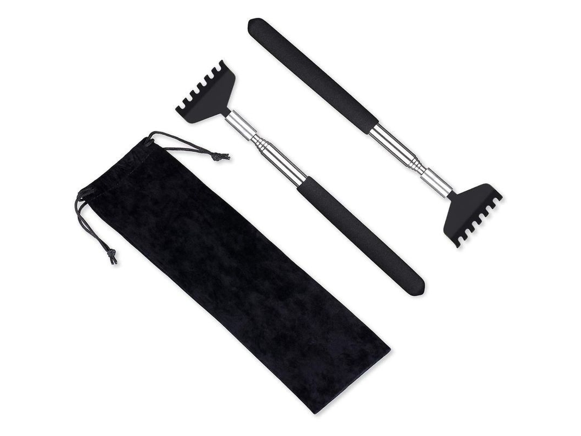 2 Pack Rascador De Costas Portátil Estendível, Aço Inoxidável Com Bolsa De Transporte