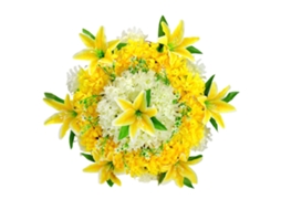Flores Funerárias de Crisântemo e Lírio Artificiais LAXISCREED