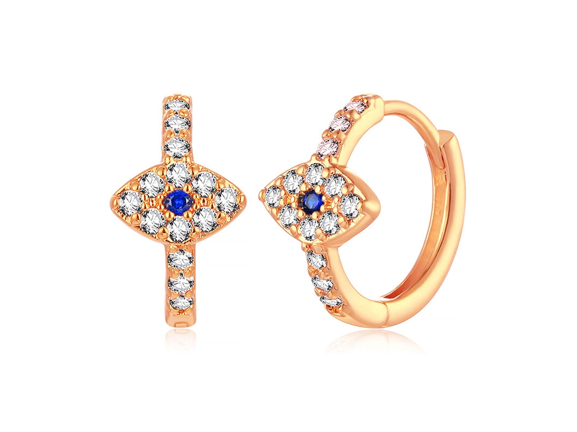 (ouro Rosa) Brincos De Prata S925 Com Olho Grego Em Estilo Europeu E Americano, Elegantes E Modernos Para Mulheres.