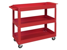 Carrinho De Ferramentas 3 Níveis De Aço 4 Rodas 83x35.3x76cm Cor Vermelha Ziwei Store