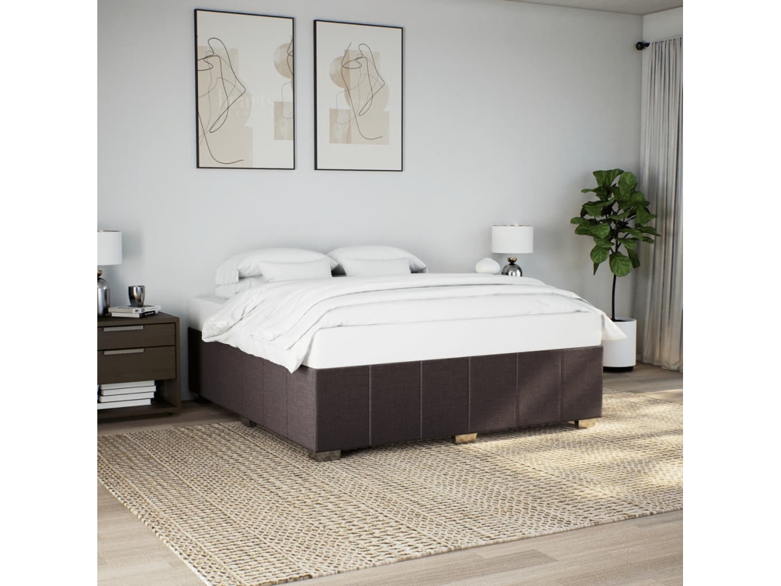 Vidaxl Estrutura De Cama Sem Colchão 180x200 Cm Tecido Castanho-escuro