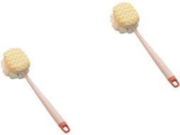 Conjunto De 2 Escovas Esfoliantes Macias Fomiyes Com Cabo Longo Para Massagem Corporal E Limpeza Das Costas, Acessório