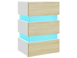 Bedside Cabinet, Bedside Cabinets Vidaxl Bege Madeira Processada (n/a)