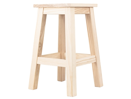 Banco de Madeira Design Nórdico com Apoio para Os Pés 25 X 25 X 47 Cm TIENDA EURASIA