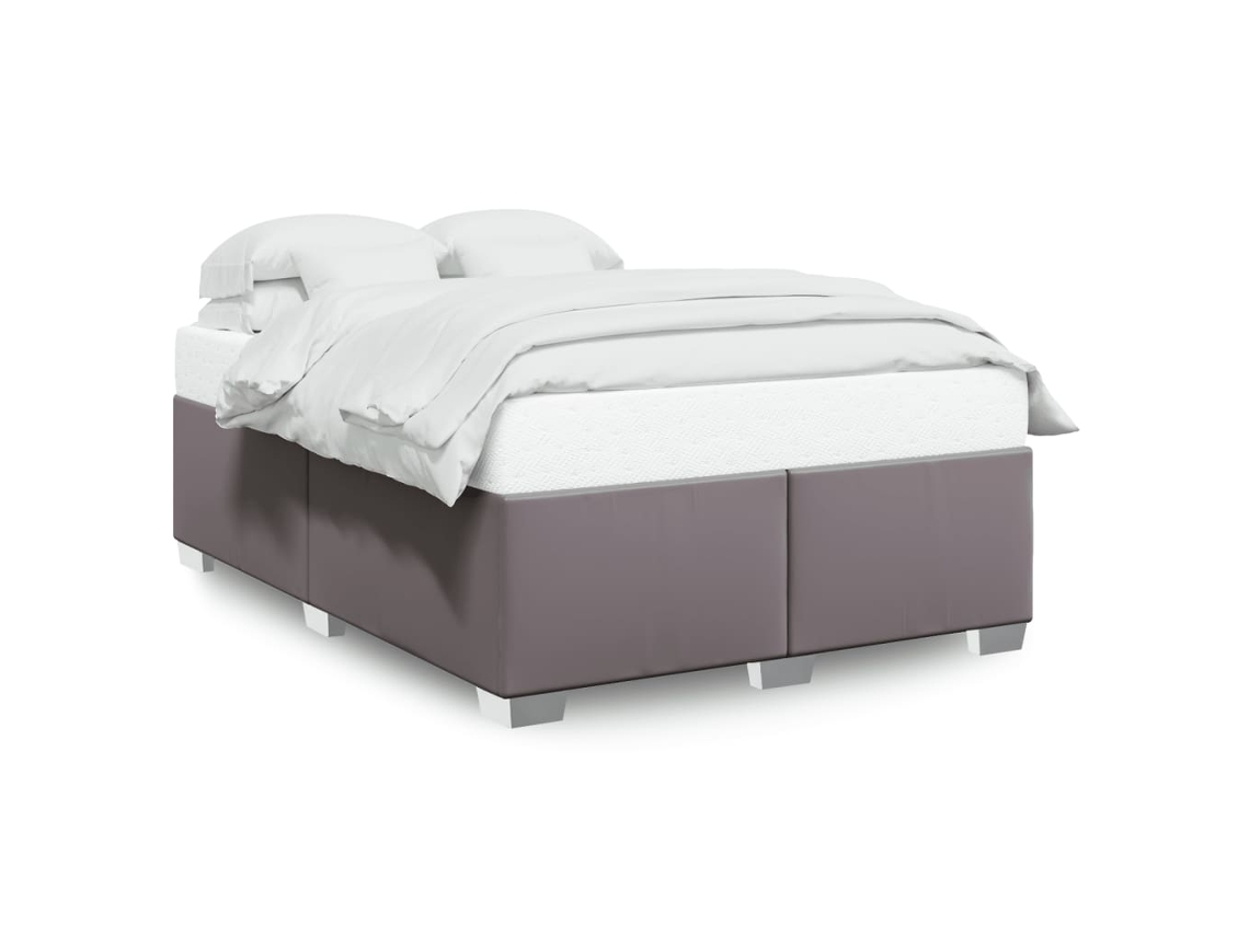 Bed Frame, Bed Frames Vidaxl Cinzeto Couro Artificial (140 X 190 Cm)