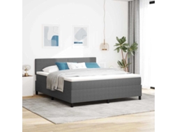 Vidaxl Cama Box Com Cabeceira Cinza Claro E Branco 180 X 200 Cm