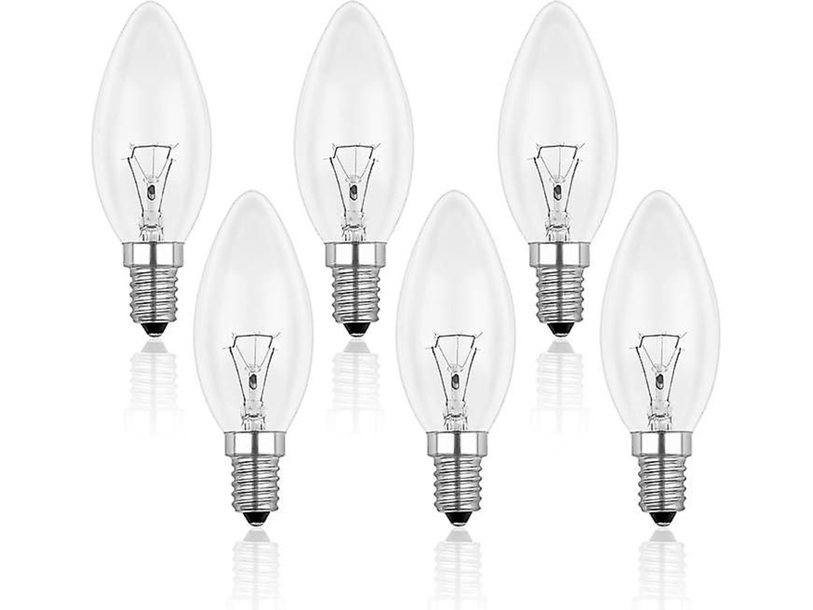 Lâmpada de vela transparente E14 40W, dimerizável, pacote S/MARCA