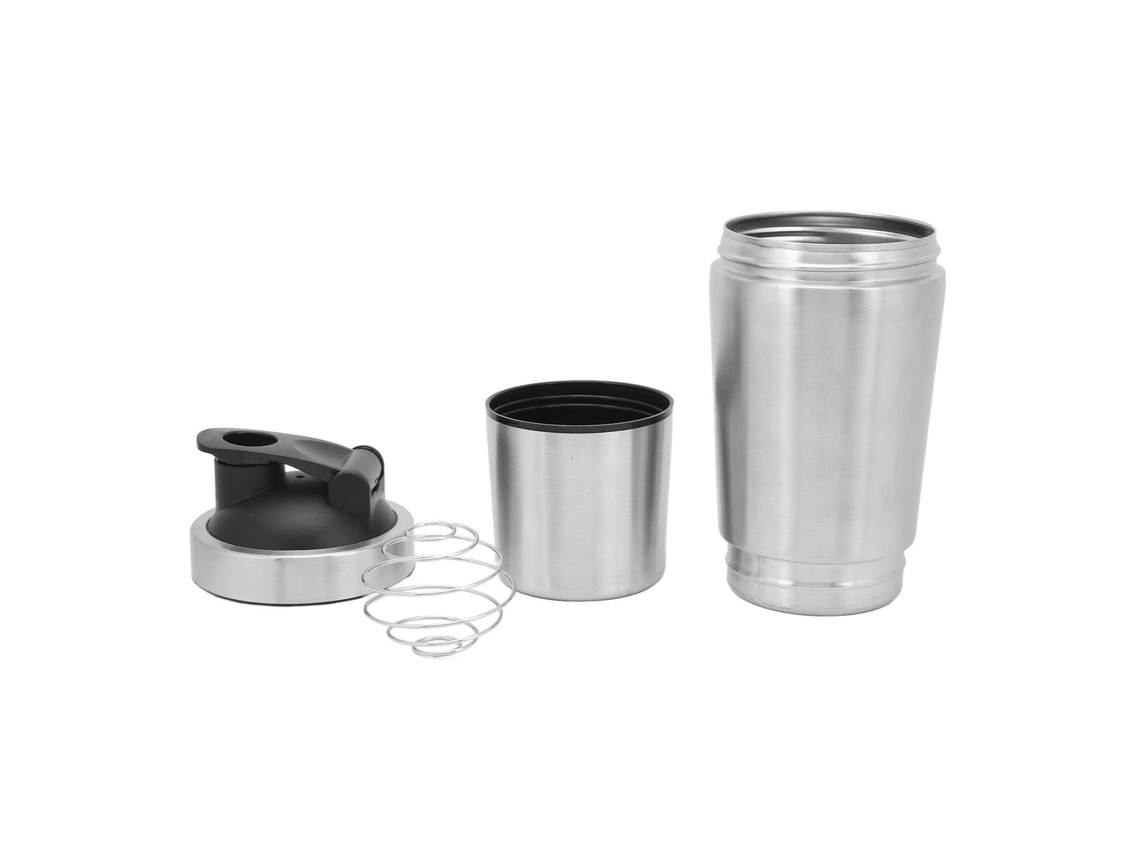 Garrafa Shaker de Aço Inox com Escala Portátil