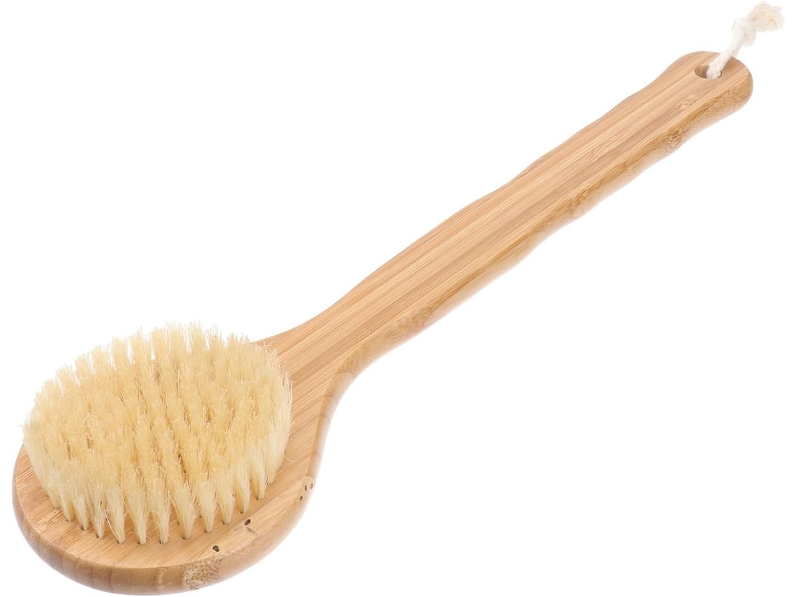 Escova De Banho Com Cabo Longo E Cerdas Naturais, Esfoliante Para Massagem E Cuidados Com O Corpo