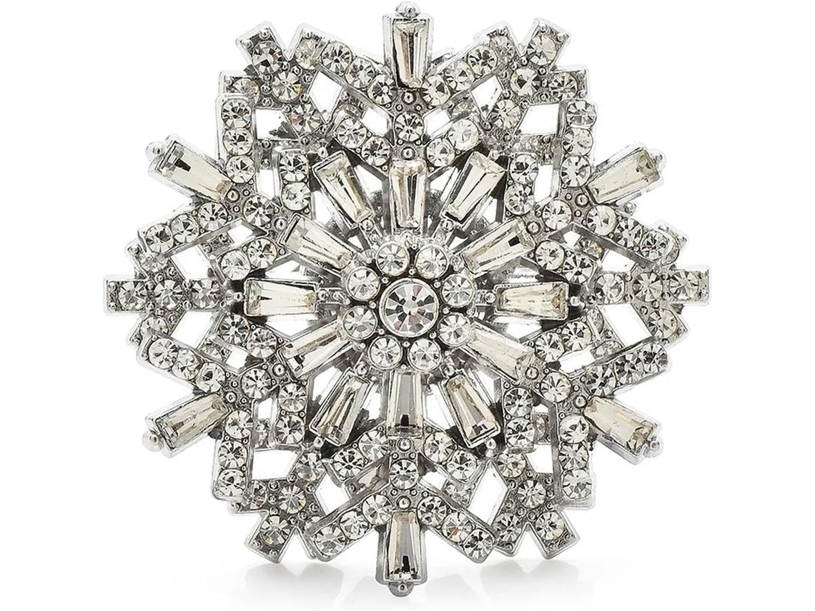 Broches Unissex Com Flores Branco