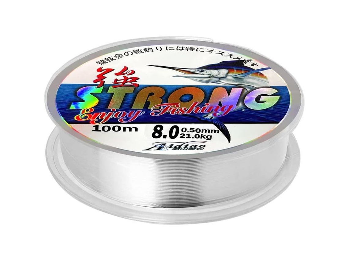 Linha De Pesca Monofilamento De Nylon Transparente 100m 0.5mm Resistente À Abrasão Para Pesca Em Água Doce