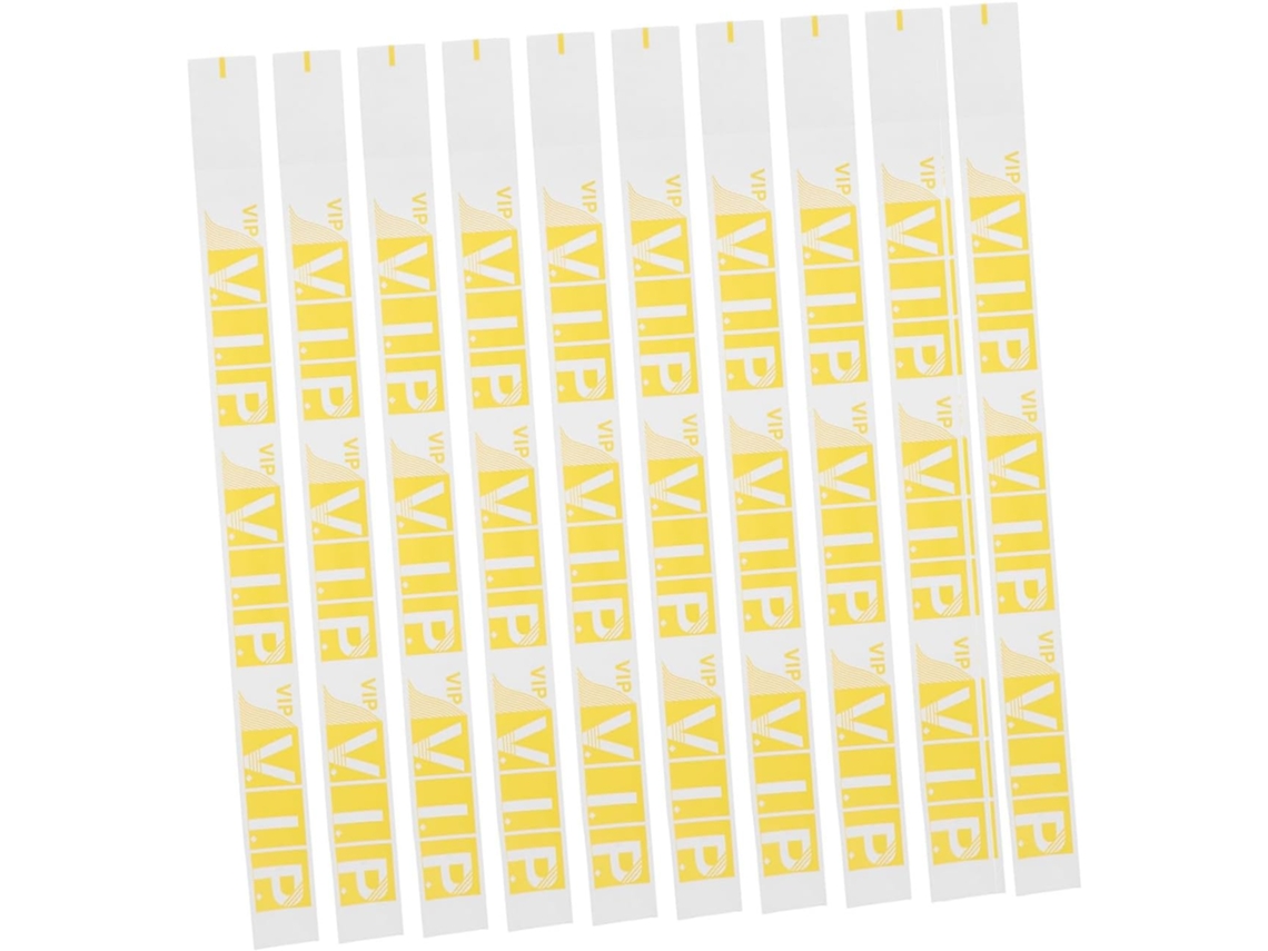 Pulseiras Vip Housoutil Para Festas, Pacote Com 100-unidades, Para Eventos Vip, Em Papel Sintético Amarelo