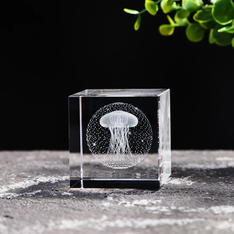 Cubo de Cristal Quadrado de 40mm para Joias, com Prisma de Vidro Gravado a Laser em 3d MDUG (estilo 2 40mm)