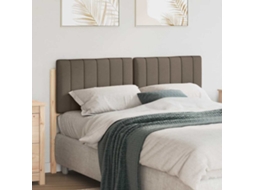 Vidaxl Cabeceira Estofada Com Cabeceira Marrom E Taupe 140 Cm