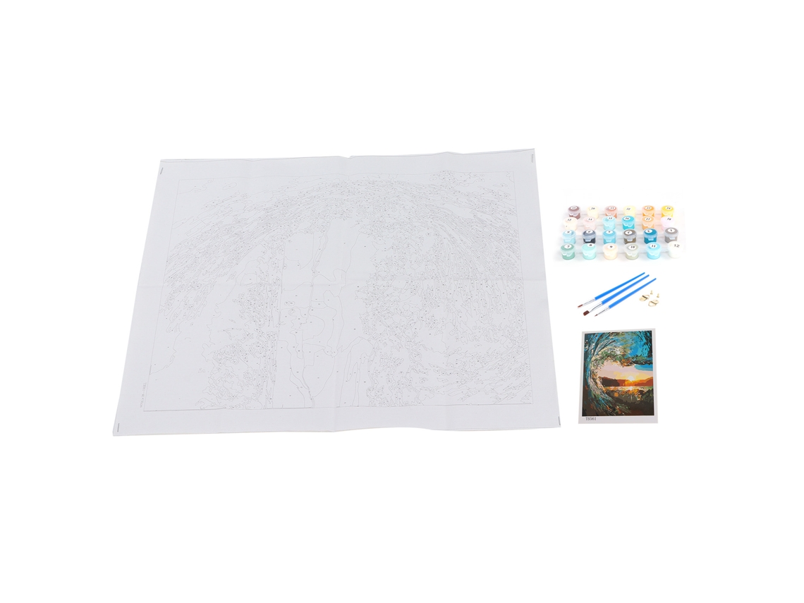 Kit De Pintura A Óleo Diy Por Números Sunset Na Praia Para Adultos Maiores E Crianças Pintura Digital Manual