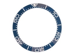 Inlay de Bezel de Relógio Cerâmico 38mm Peça de Substituição Acessório com Dígitos Brancos