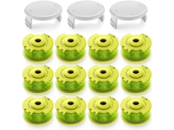 Pacote com 12 Carretéis de Fio com 3 Tampas Aparador de Grama para Ryobi Ac80rl3/ac14hca HENTEN HOME