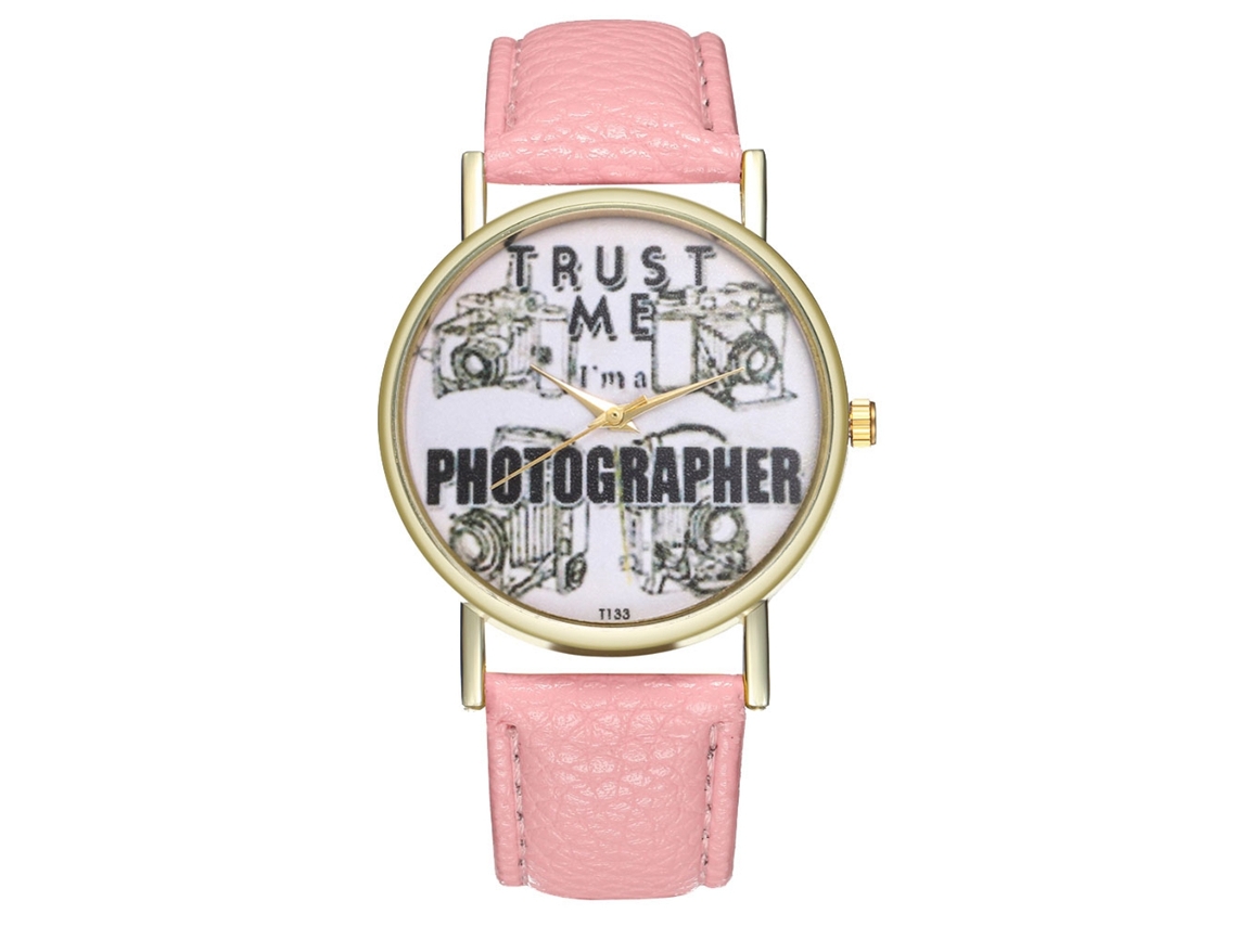 Relógio de Pulso Stylish Quarts Masculino e Feminino Cor Rosa