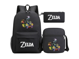 Conjunto de Três Peças de Mochila KOHREE Estudantil Zelda Kingdom
