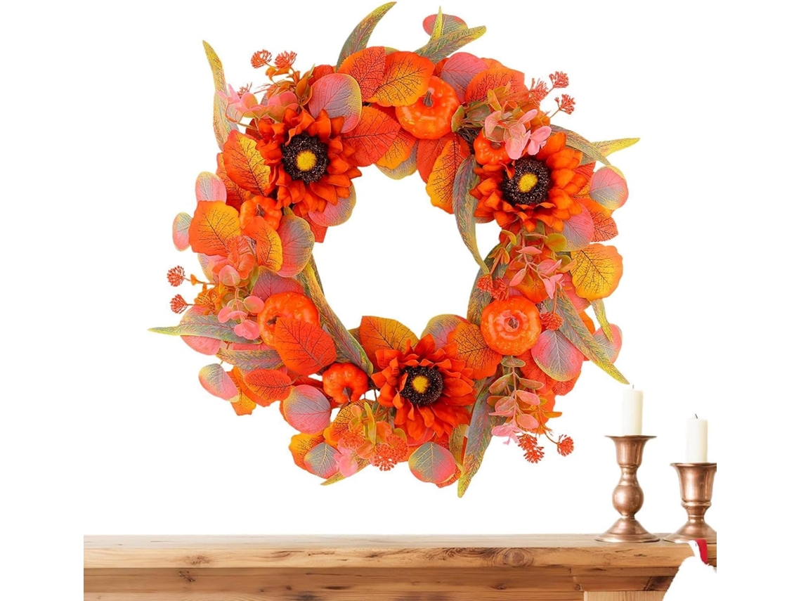 Coroas De Outono Para Porta De Entrada, Decoração Artificial Para Festas |