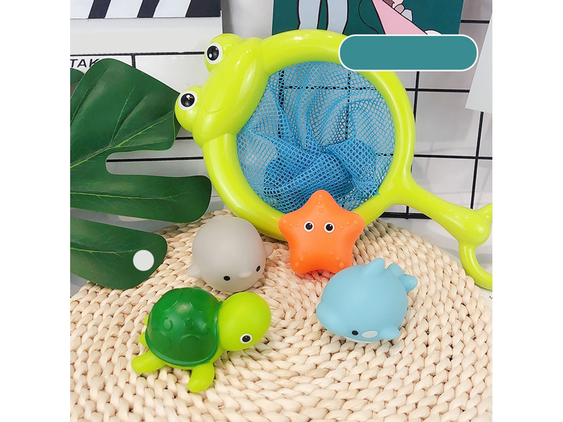 Mali brinquedo de Banho para Bebê com Luz Indutiva Animal Flutuante Brilhante com Rede