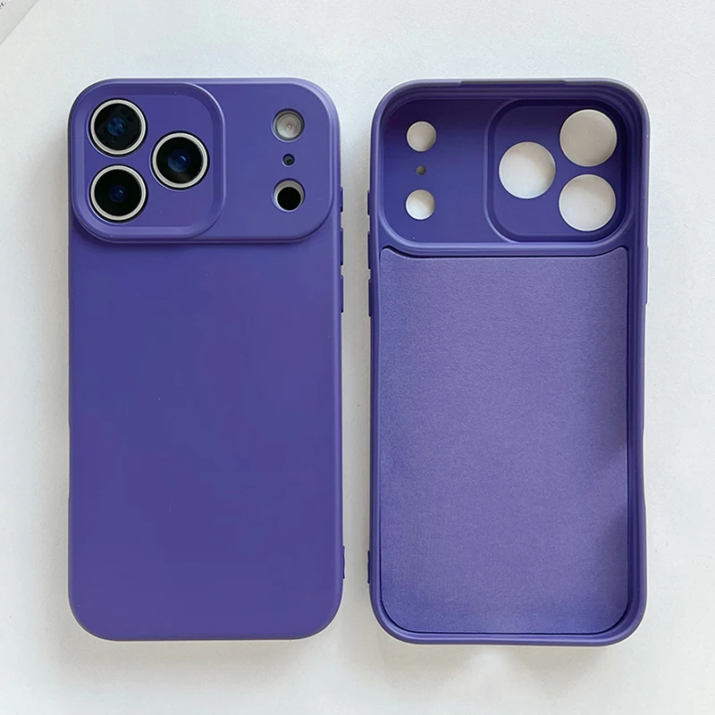 Capa De Silicone Líquido Para Iphone (roxo Escuro, Iphone 16), Feita De Tpu Para Proteção Contra Impactos.