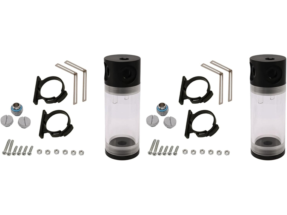 Conjunto com 2 Tanques Cilíndricos de Acrílico para Água, Rosca G1/4, 50 Mm X 140 Mm. SFUSHOS