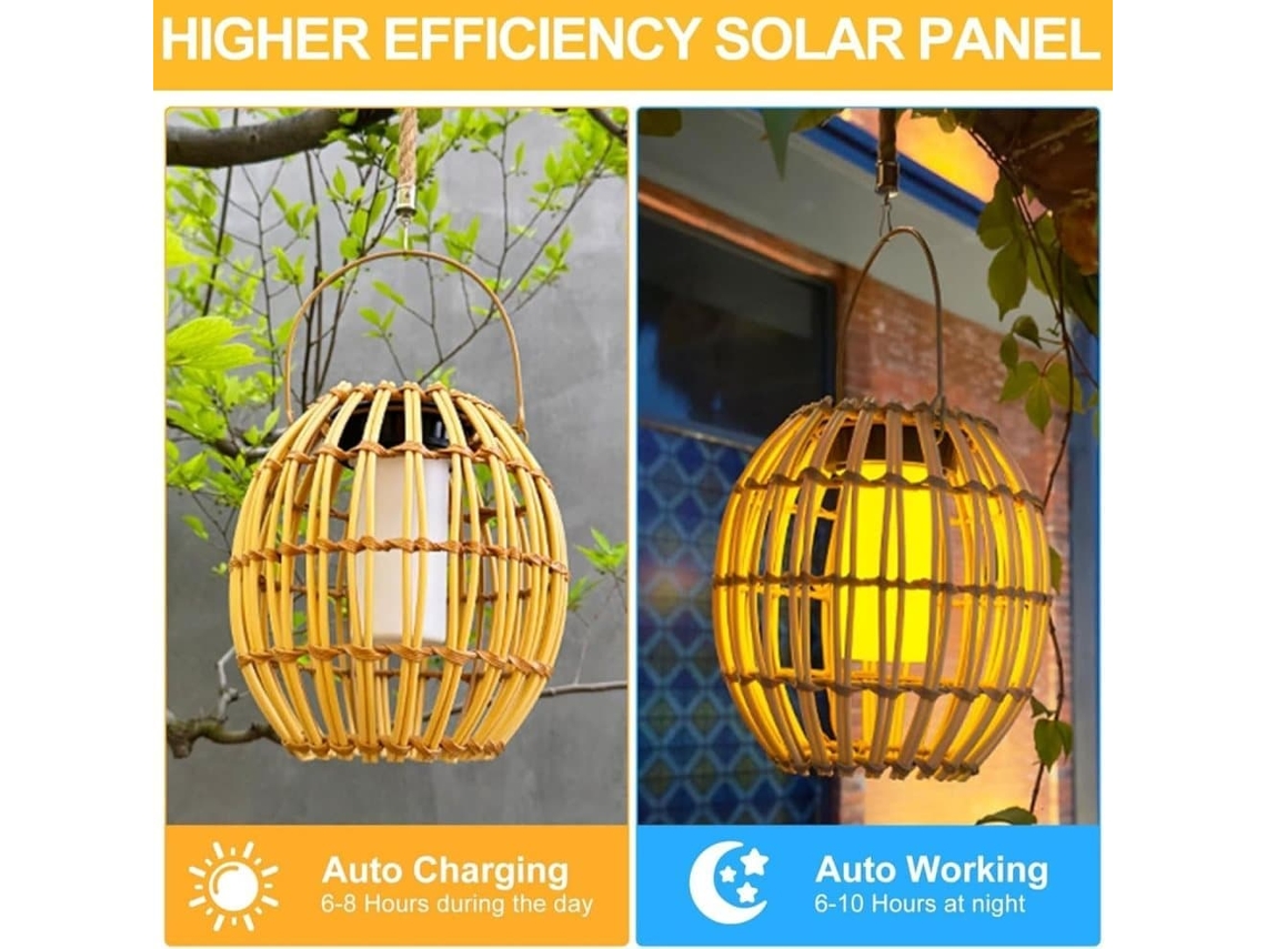 Lanterna solar externa suspensa, impermeável para jardim e varanda AQUAFORGE